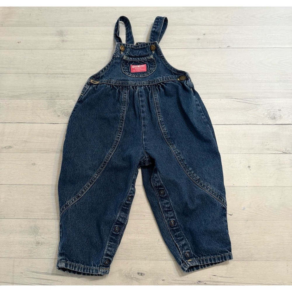 Oshkosh B'gosh vintage Pink Label Bubble Overalls Size 3T Made in the USA